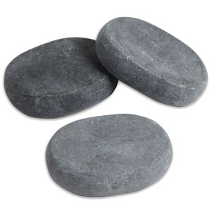 3 pierres ovales et plates pour massage